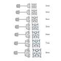 14 Karat White Gold Screw Backing Square Stud Earrings | Silver Palace Inc.