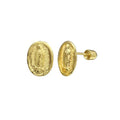 14 Karat Yellow Gold Lady Guadalupe Screw Back Stud Earrings | Silver Palace Inc.