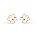 14 Karat White Enamel Gloves Screw Back Earrings - 14E00189