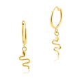 14 Karat Yellow Gold Huggie Hanging Snake Earring | Silver Palace Inc.