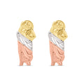 14 Karat Yellow Gold Three Tone St Jude Screw Back Earring - 14E00349