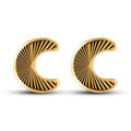 14 Karat Yellow Gold Moon Diamond Cut Screw Back Earrings - 14E00414