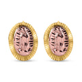 14 Karat Yellow Gold 2 Tone Guadalupe Diamond Cut Screw Back Earrings - 14E00415