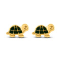 14 Karat Yellow Turtle Screw Back Earrings - 14E00421