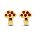 14 Karat Yellow Gold Mushroom Screw Back Earrings - 14E00422