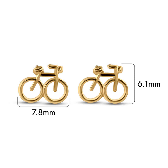 14 Karat Yellow Gold Bicycle Screw Back Earrings - 14E00428