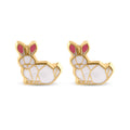14 Karat Yellow Rabbit Screw Back Earrings - 14E00430