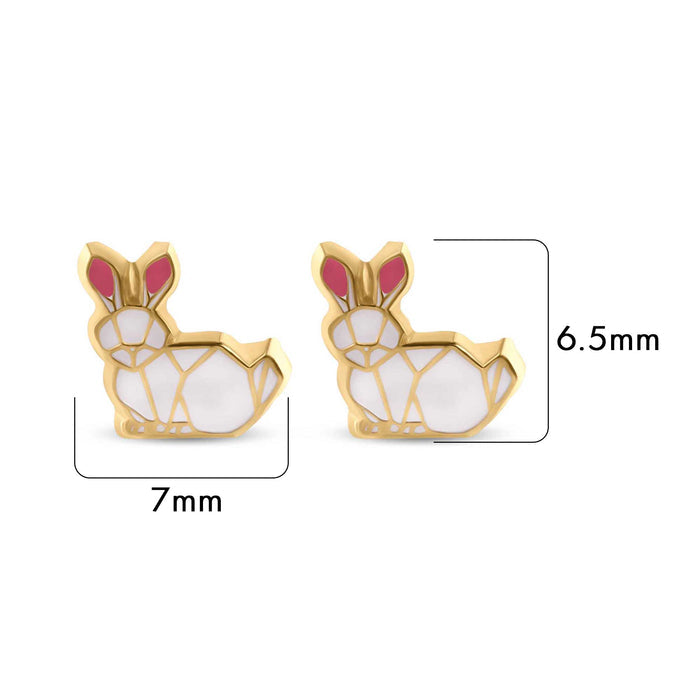 14 Karat Yellow Rabbit Screw Back Earrings - 14E00430