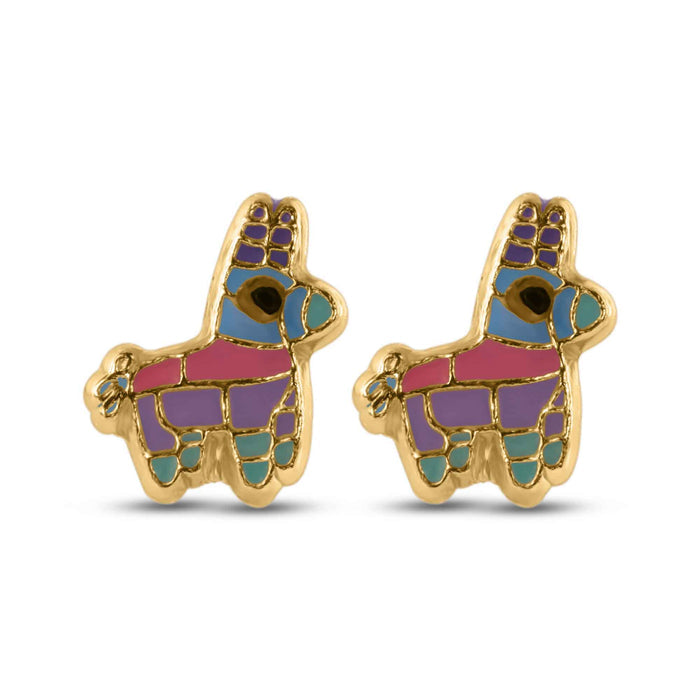 14 Karat Yellow Pinata Screw Back Earrings - 14E00431
