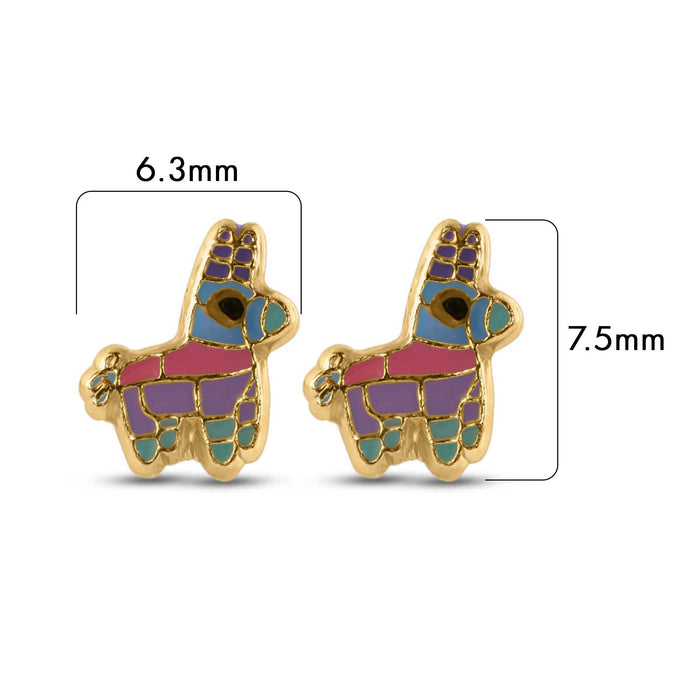 14 Karat Yellow Pinata Screw Back Earrings - 14E00431