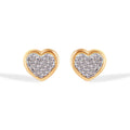 14 Karat Heart Clear CZ Screw Back Earrings - 14E00440