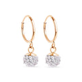 14 Karat Sphere Clear CZ 11mm Hoop Earrings - 14E00444