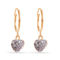14 Karat Heart Clear CZ 11mm Hoop Earrings - 14E00445