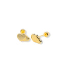 14 Karat Yellow Gold Twin Hearts 5.8mm x 3.7mm Screw Back Stud Earring - 14E00461