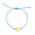 14K Blue Cord Heart Adjustable Bracelet