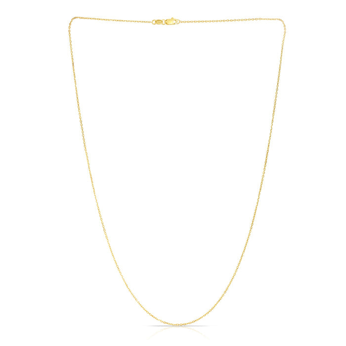 14K Gold 0.87mm Diamond Cut Cable Chain