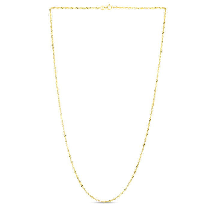 14K Gold 1.3mm Singapore Chain