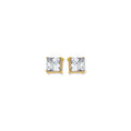 14K Gold 6mm Princess Cut CZ Stud Earring