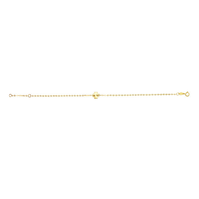14K Gold Clover Bracelet