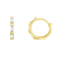 14K Gold CZ Baguette Huggie Earring