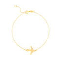 14K Gold Polished Airplane Bracelet