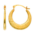 14K Gold Textured Back to Back Hoop Earring
