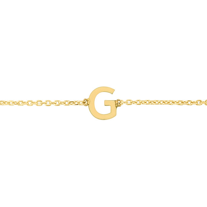 14K Mini Initial G Bracelet