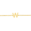 14K Mini Initial W Bracelet