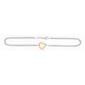 14K & Silver Heart Anklet