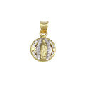 14 Karat Yellow Gold CZ Disc Guadalupe Pendant | Silver Palace Inc.