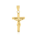 14 Karat Yellow Gold Hollow Tube Crucifix Pendant - 14P00042