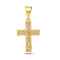 14 Karat Yellow Gold Crucifix Baguette Clear CZ Pendant - 14P00046