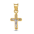 14 Karat Yellow Gold Crucifix Clear CZ Pendant - 14P00047