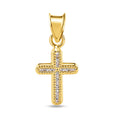 14 Karat Yellow Gold Crucifix Clear CZ Pendant - 14P00048