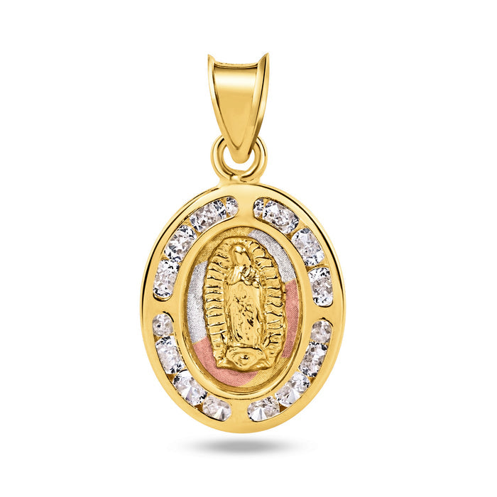 14 Karat Yellow Gold Guadalupe Clear CZ Pendant - 14P00056