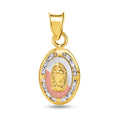 14 Karat Yellow Gold Guadalupe Two Tone Clear CZ Pendant - 14P00058
