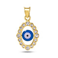 14 Karat Yellow Gold Evil Eye Clear CZ Pendant - 14P00060