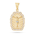 14 Karat Yellow Gold 2 Tone 26mm Jesus Christ Clear CZ Pendant - 14P00105