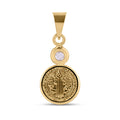 14 Karat Yellow Gold 11mm Saint Benedict Medal Clear CZ Pendant - 14P00108
