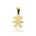 14 Karat Yellow Gold Smiling Child Heart Detail Pendant - 14P00149