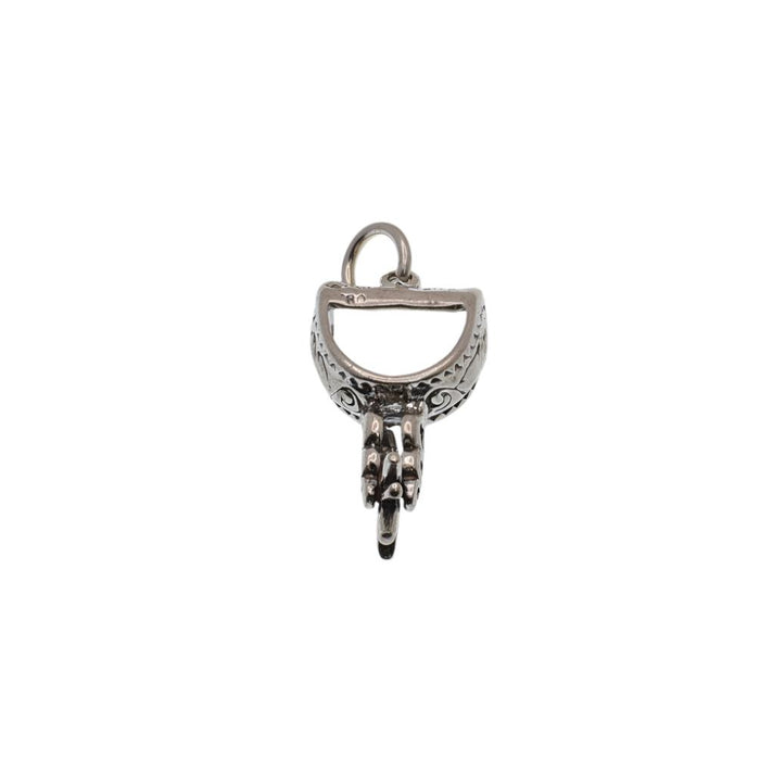925 Silver Oxidized Cowboy Spur Charm - CHARM0060