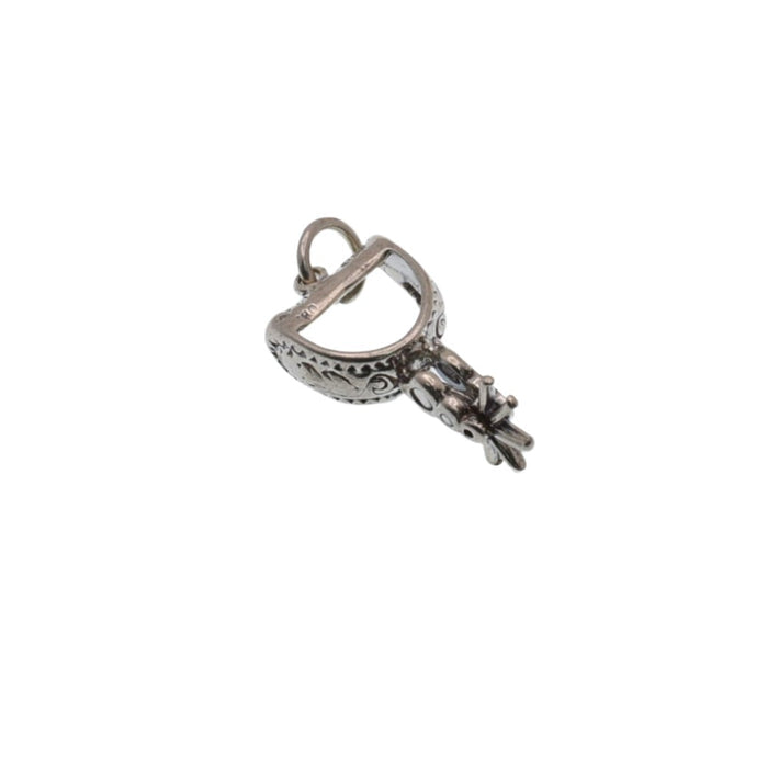 925 Silver Oxidized Cowboy Spur Charm - CHARM0060