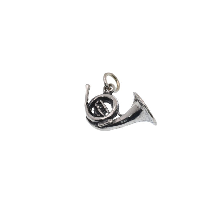 925 Silver Oxidized French Horn Charm - CHARM0073