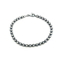 925 Sterling Gun Metal Finish Bead Bracelet 5mm - BSB0010