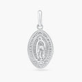 Silver 925 Rhodium Plated Engravable Guadalupe Pendant - ARP00054 | Silver Palace Inc.