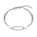 Silver 925 CZ Paperclip Link Bracelet  - BGB00352 | Silver Palace Inc.