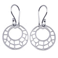 Silver 925 Dangling Flat Round Design Earrings - TRE00002 | Silver Palace Inc.