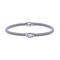 Closeout-Rhodium Plated 925 Sterling Silver Round CZ Magnetic Lock Bracelet - ECB00082RH | Silver Palace Inc.