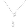 Closeout-Silver 925 Rhodium Plated Teardrop Necklace - STP00002 | Silver Palace Inc.