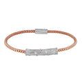 Closeout-Silver 925 Rose Gold Plated Bar CZ Magnetic Bracelet - SPB00004 | Silver Palace Inc.